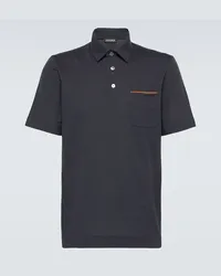 Ermenegildo Zegna Polo in cotone piqué Blu