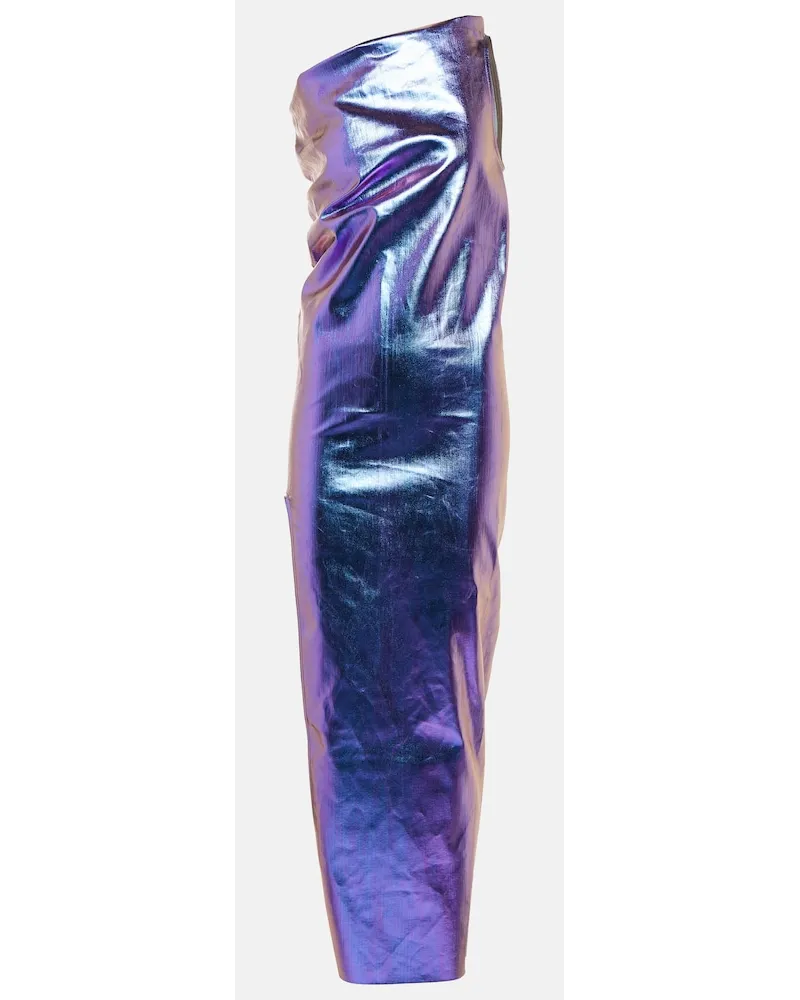 Rick Owens Abito lungo monospalla di jeans Athena Viola