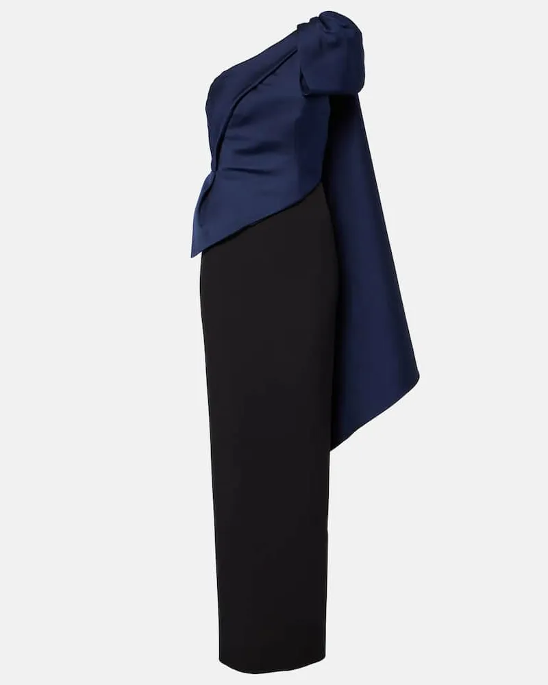 Roland Mouret Abito lungo monospalla in taffetÃ Blu