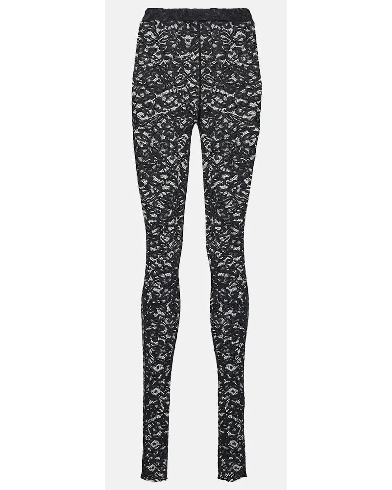 ROTATE Birger Christensen Leggings in pizzo Nero