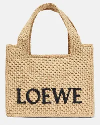 Loewe Paula's Ibiza - Borsa in rafia con logo Beige