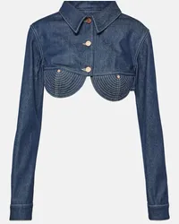 Jean Paul Gaultier Giacca cropped di jeans Conical Blu