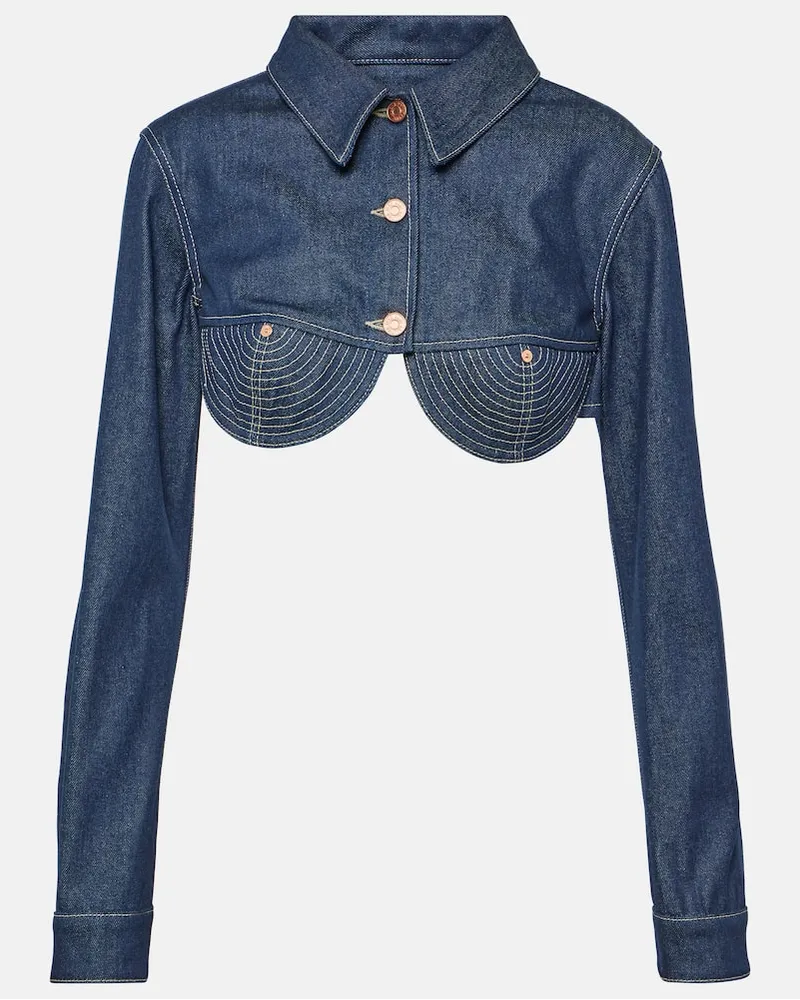 Jean Paul Gaultier Giacca cropped di jeans Blu