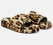 Sandali in spugna con stampa leopardata