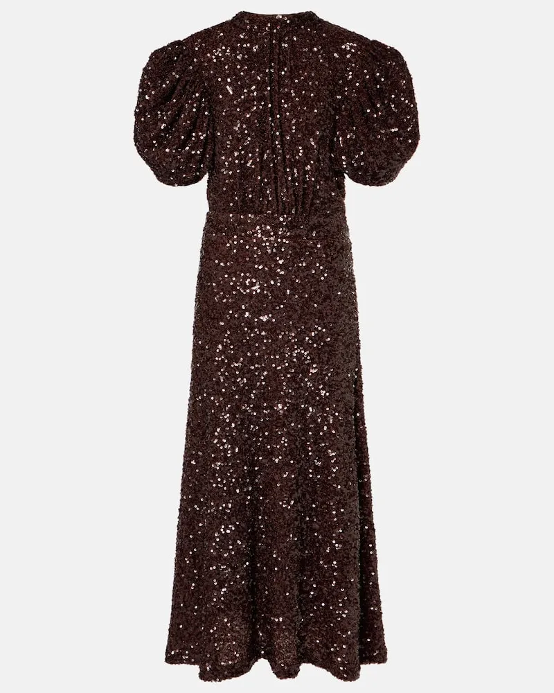 ROTATE Birger Christensen Abito midi con paillettes Marrone