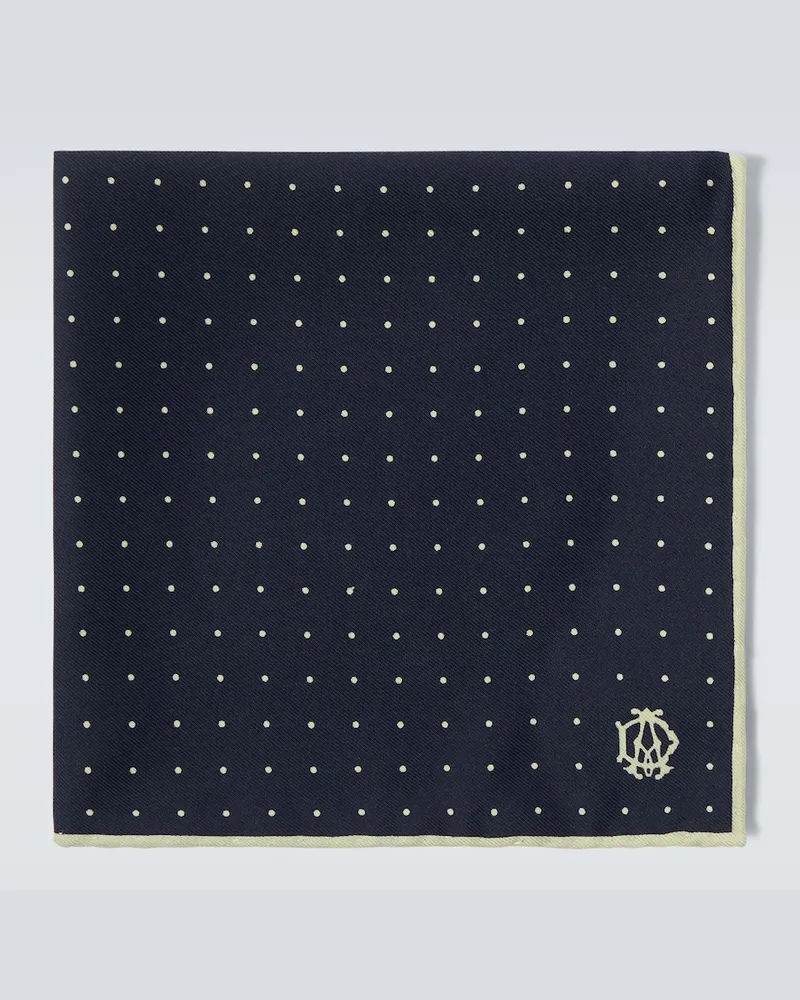 Dunhill Sciarpa in seta a pois Blu