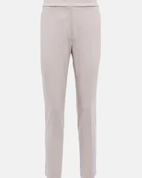 Max Mara Pantaloni regular in jersey a vita media Grigio