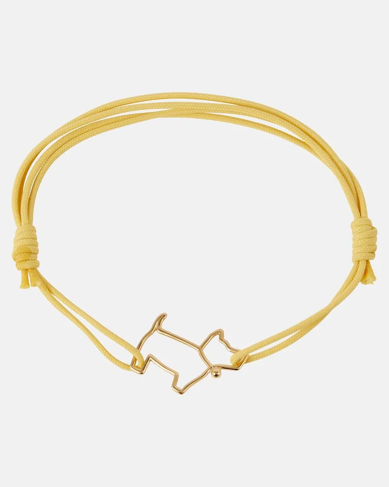 Aliita Bracciale Dog in corda con ciondolo in oro 9kt Giallo