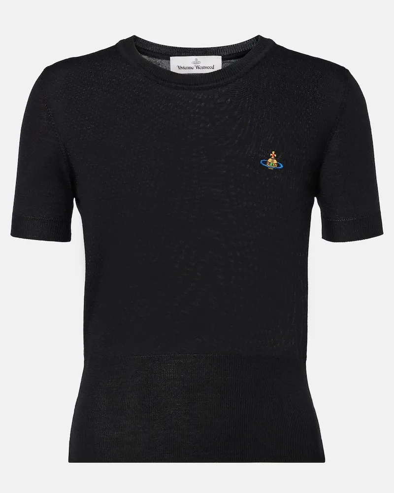 Vivienne Westwood Top Bea in lana e seta Nero