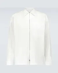 Prada Camicia in cotone con zip Bianco