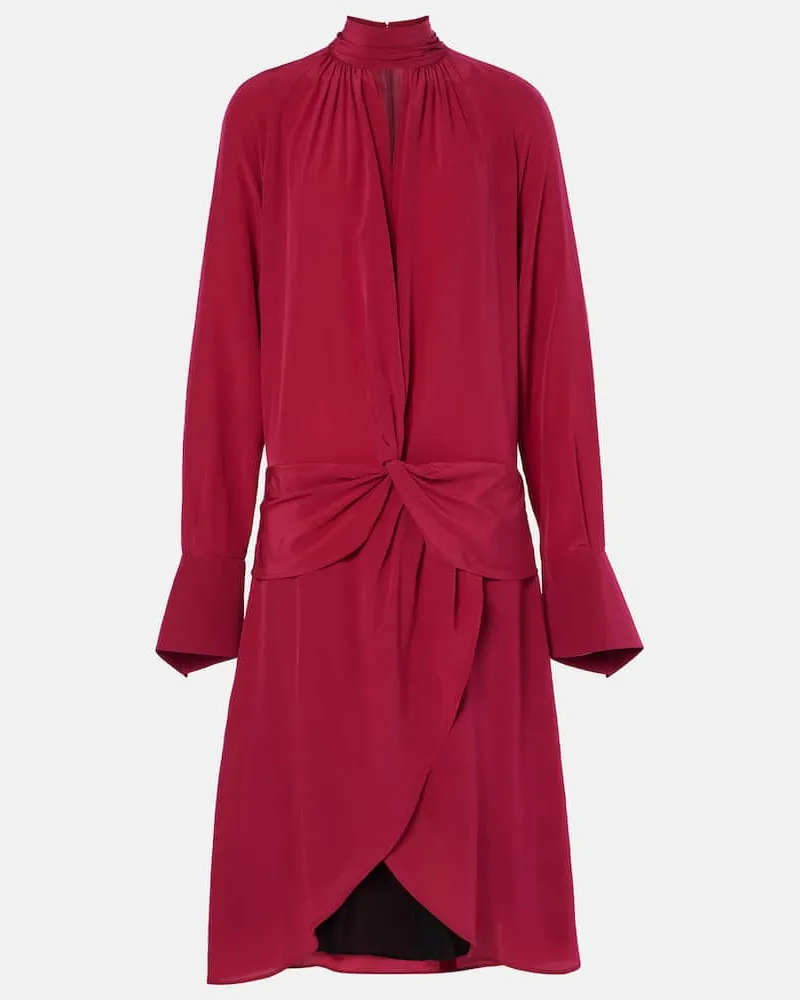 Nina Ricci Abito midi in crÃªpe di seta Borgogna
