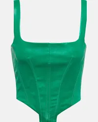 Stouls Top stile corsetto Bella in pelle Verde