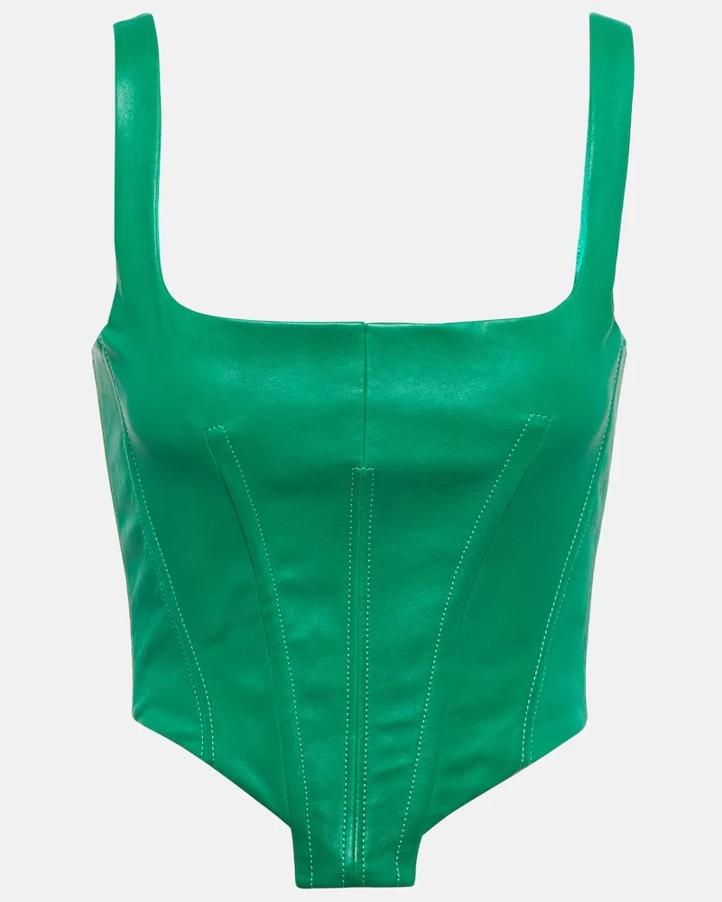 Stouls Top stile corsetto Bella in pelle Verde