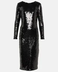 Max Mara Abito midi Arlem con paillettes Nero