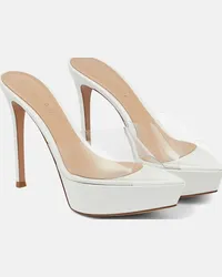 Gianvito Rossi Sandali Betty in pelle e PVC con plateau Bianco