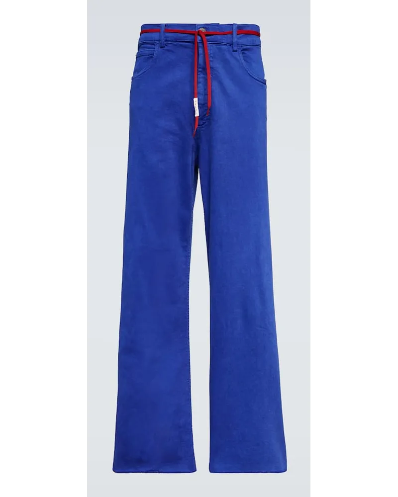 Marni Pantaloni regular in misto cotone Blu