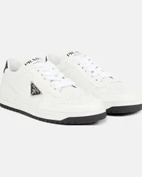 Prada Sneakers in pelle con logo Bianco