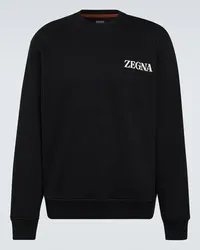 Ermenegildo Zegna Felpa in jersey di cotone con logo Nero