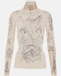 Balenciaga Lupetto Tattoo con stampa Neutro