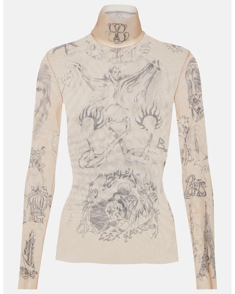 Balenciaga Lupetto Tattoo con stampa Neutro