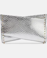 Christian Louboutin Clutch Loubitwist Small in pelle Metallizzato