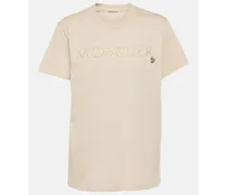 Moncler T-shirt in jersey di cotone Beige
