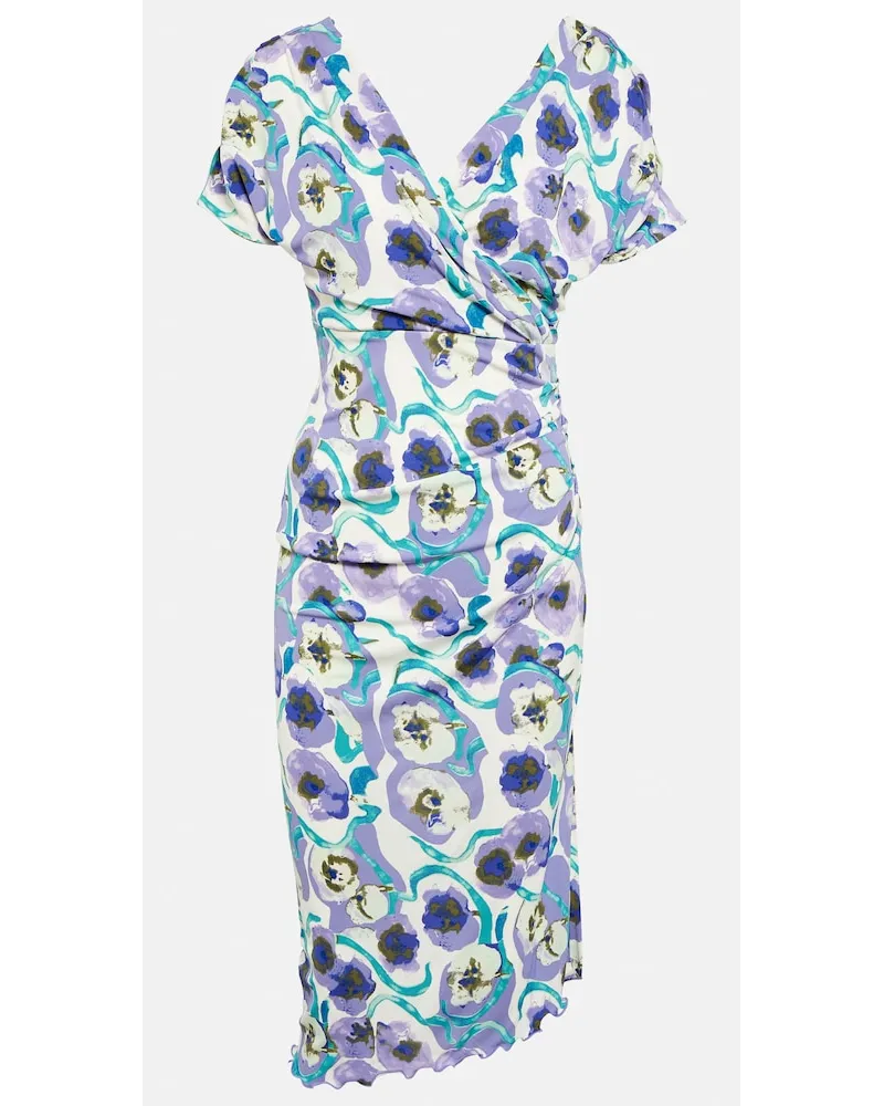 Diane von Furstenberg Abito midi Havana in jersey con stampa Multicolore