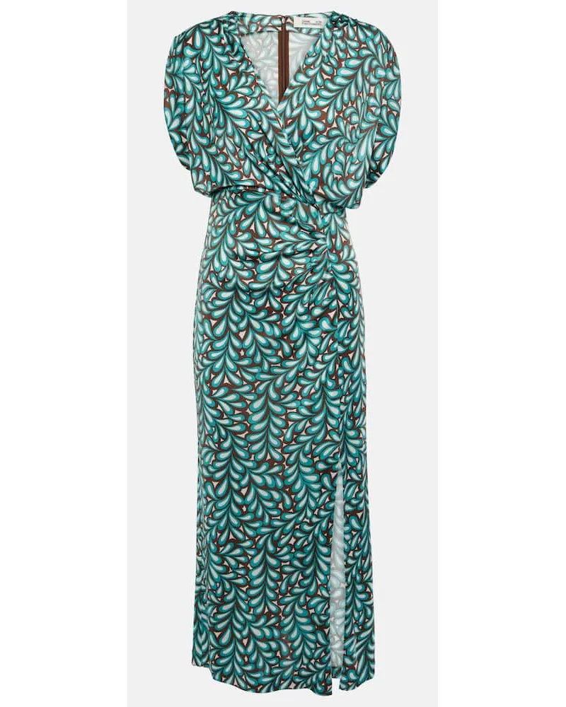 Diane von Furstenberg Abito midi Williams in jersey con stampa Multicolore