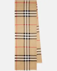 Burberry Sciarpa Burberry Check in lana e seta Beige