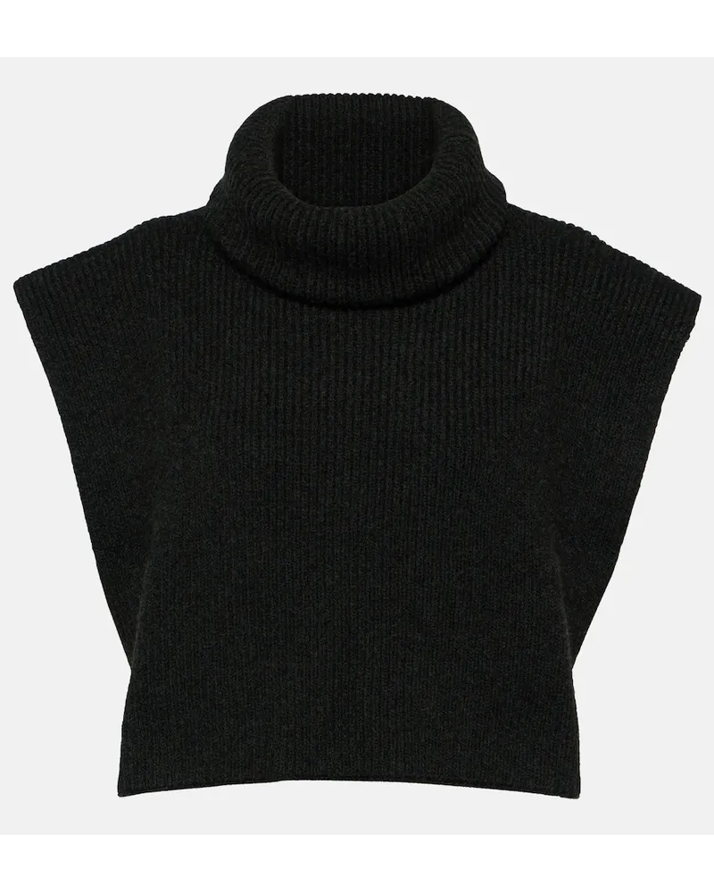 The Row Sciarpa Emmit in cashmere a coste Nero
