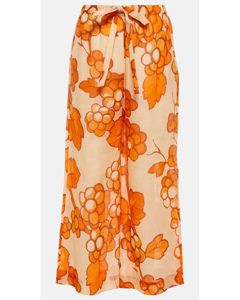 Etro Pantaloni in ramia con stampa Arancione
