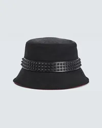 Christian Louboutin Cappello da pescatore Bobino Spikes Nero