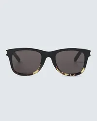 Saint Laurent Occhiali da sole in acetato tartarugato Marrone