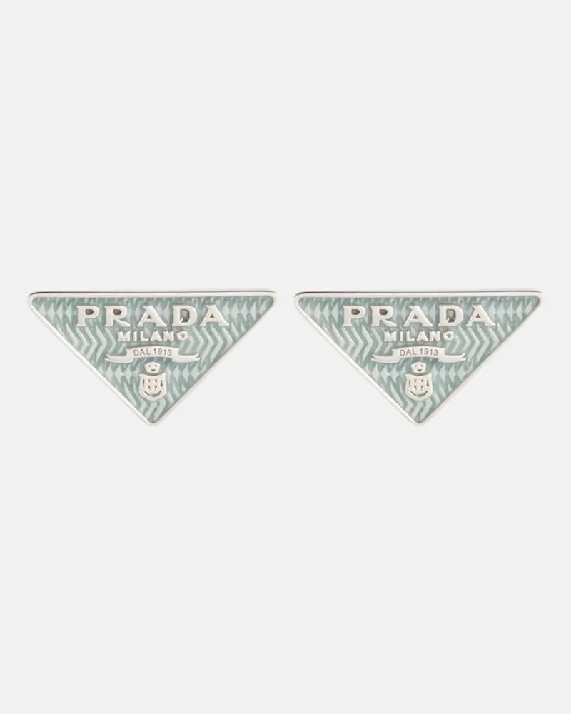 Prada Orecchini con logo Verde
