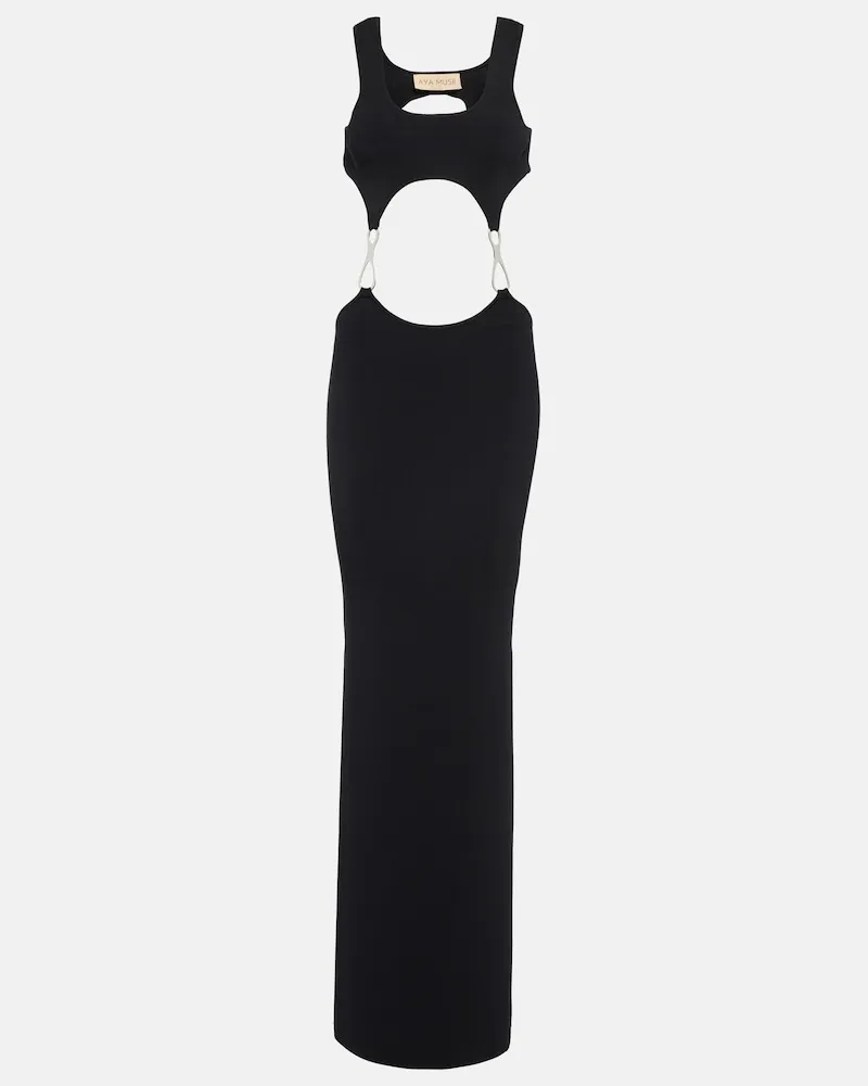 Aya Muse Abito lungo Heri in maglia con cut-out Nero