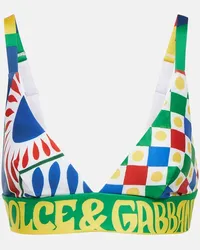 Dolce & Gabbana Bralette in jersey tecnico con stampa Multicolore