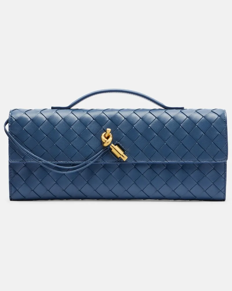 Bottega Veneta Clutch Andiamo in pelle Intrecciato Blu