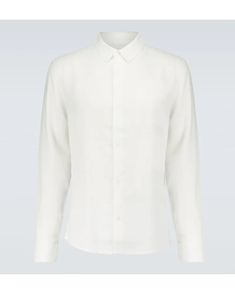 Derek Rose Camicia Monaco in lino Bianco