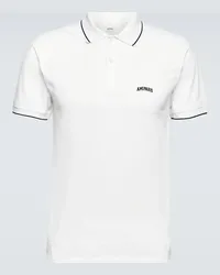 AMI Paris Polo in cotone a righe Bianco