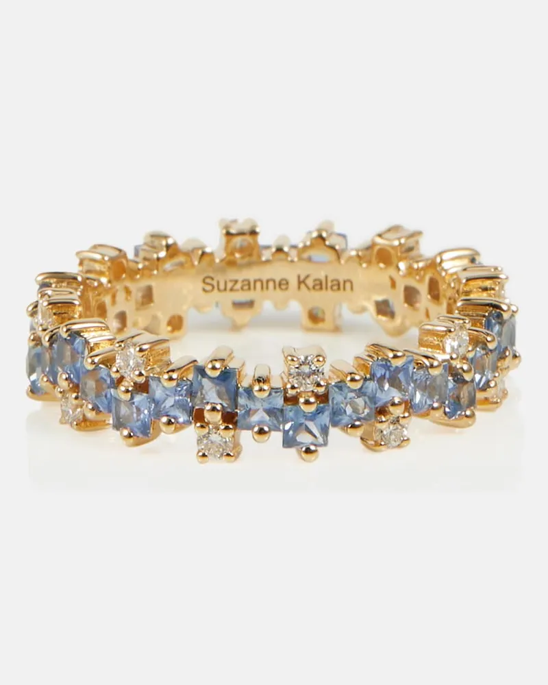 Suzanne Kalan Anello in oro 18kt con diamanti e zaffiri Blu