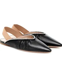 Miu Miu Slippers in nappa con cristalli Nero