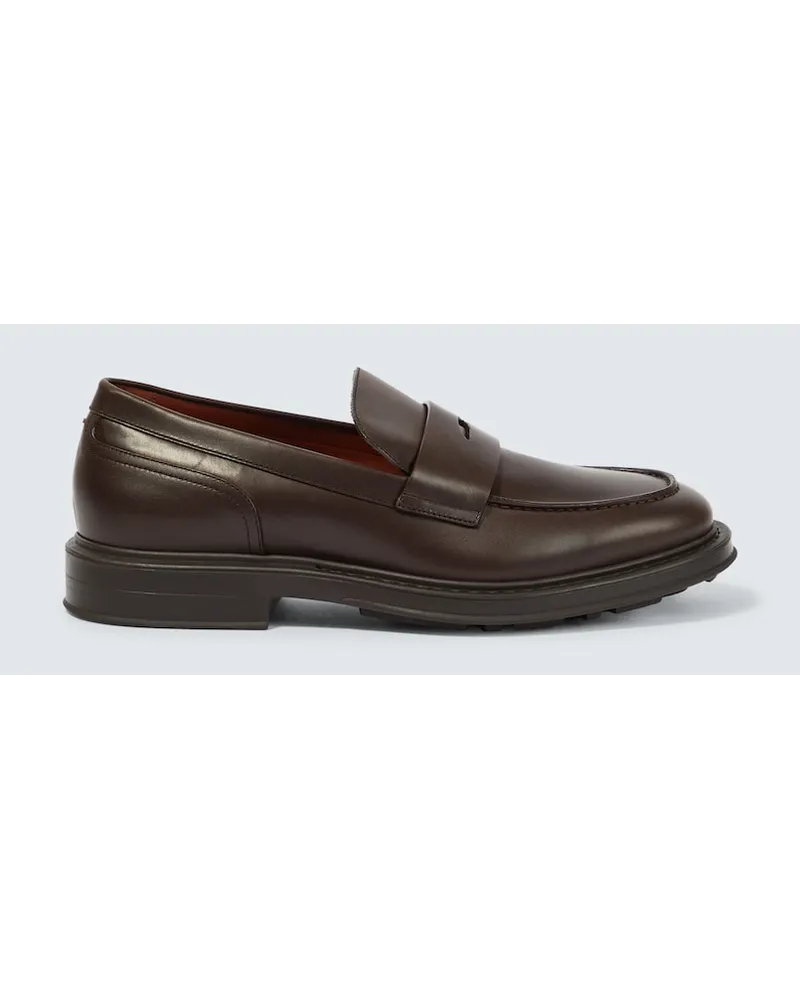 Loro Piana Mocassini Travis in pelle Marrone