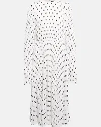 Balenciaga Abito midi in crêpe plisé a pois Bianco