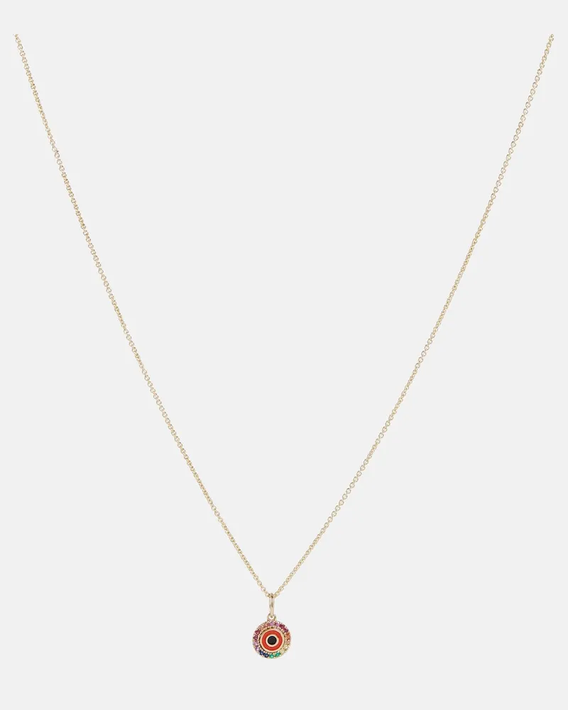 Sydney Evan Collana Evil Eye in oro 14kt e diamanti Oro