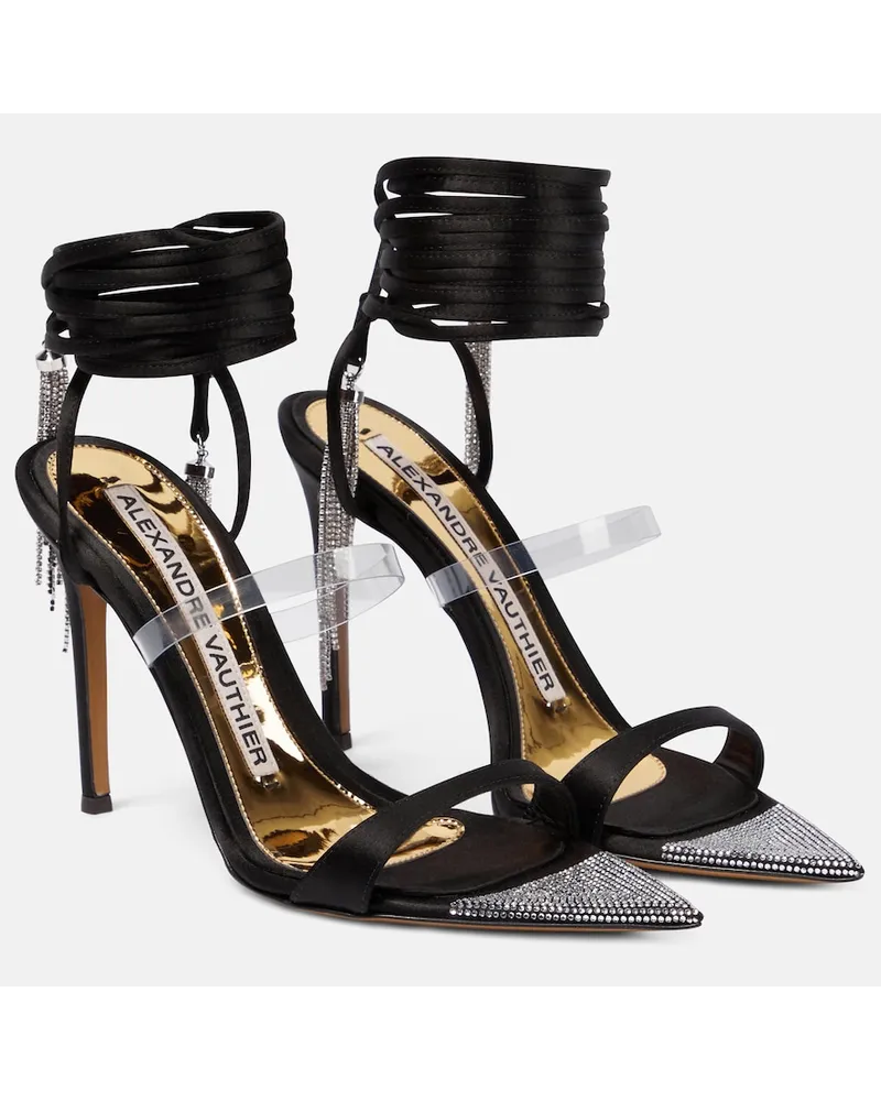 Alexandre Vauthier Sandali Metafisico 105 con cristalli Nero