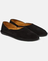 The Row Slippers Canal in suede Nero