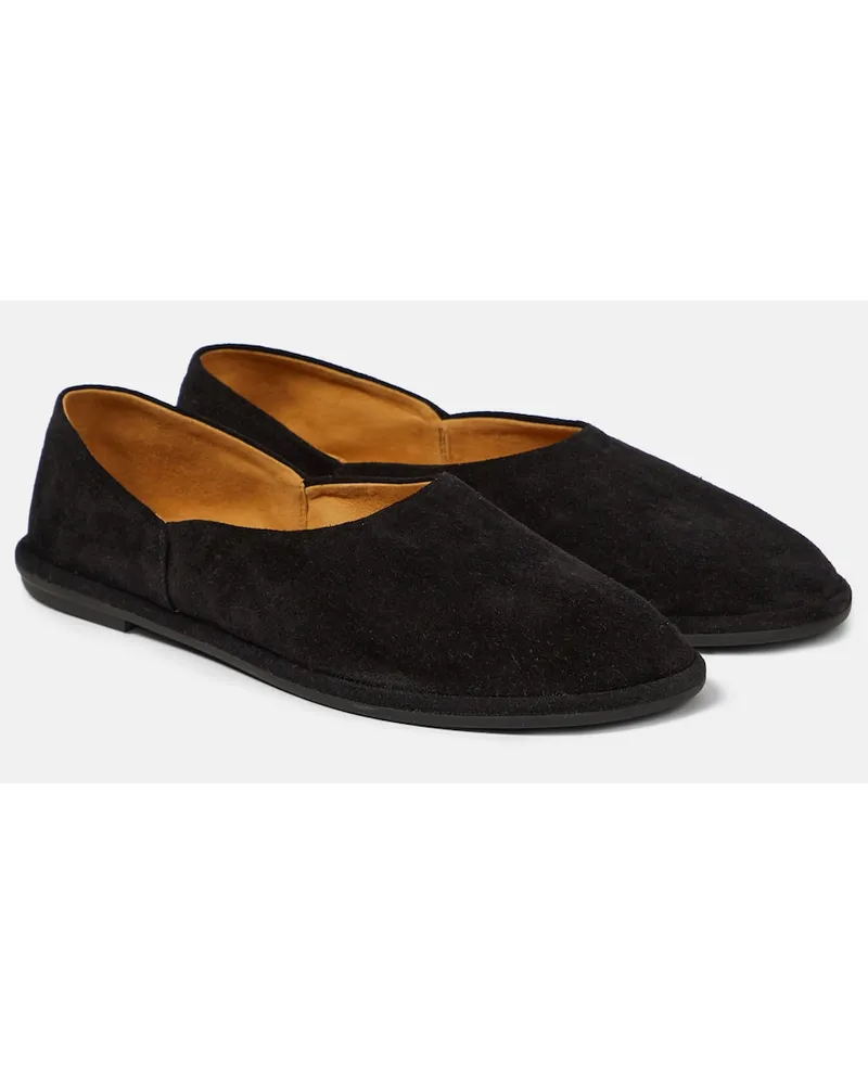 The Row Slippers Canal in suede Nero