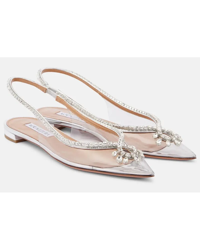 Aquazzura Ballerine slingback Seduction in PVC Argento