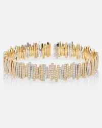 Suzanne Kalan Bracciale in oro giallo, rosa e bianco 18kt con diamanti Multicolore