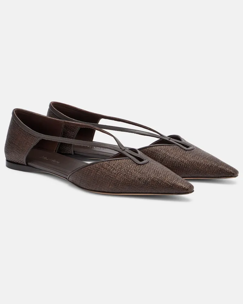 Max Mara Ballerine Volpino con pelle Marrone